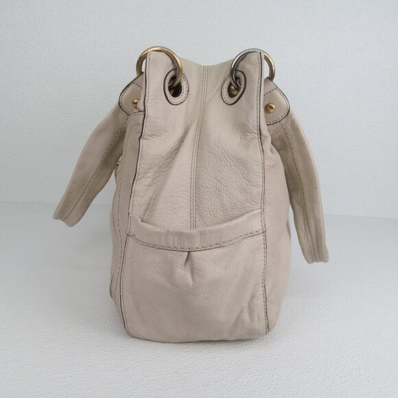 B. Makowsky Dakar Ivory Leather Shopper Tote Bag - Picture 10 of 11